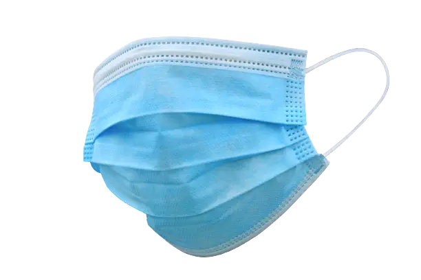 Foto zeigt eine Gesichtsmaske in Blau